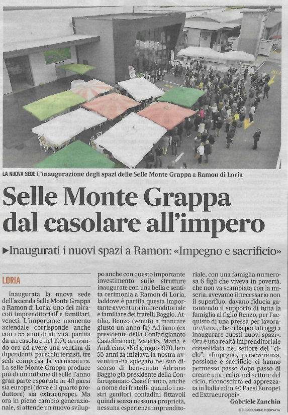Official opening of the new Selle Monte Grappa headquarters